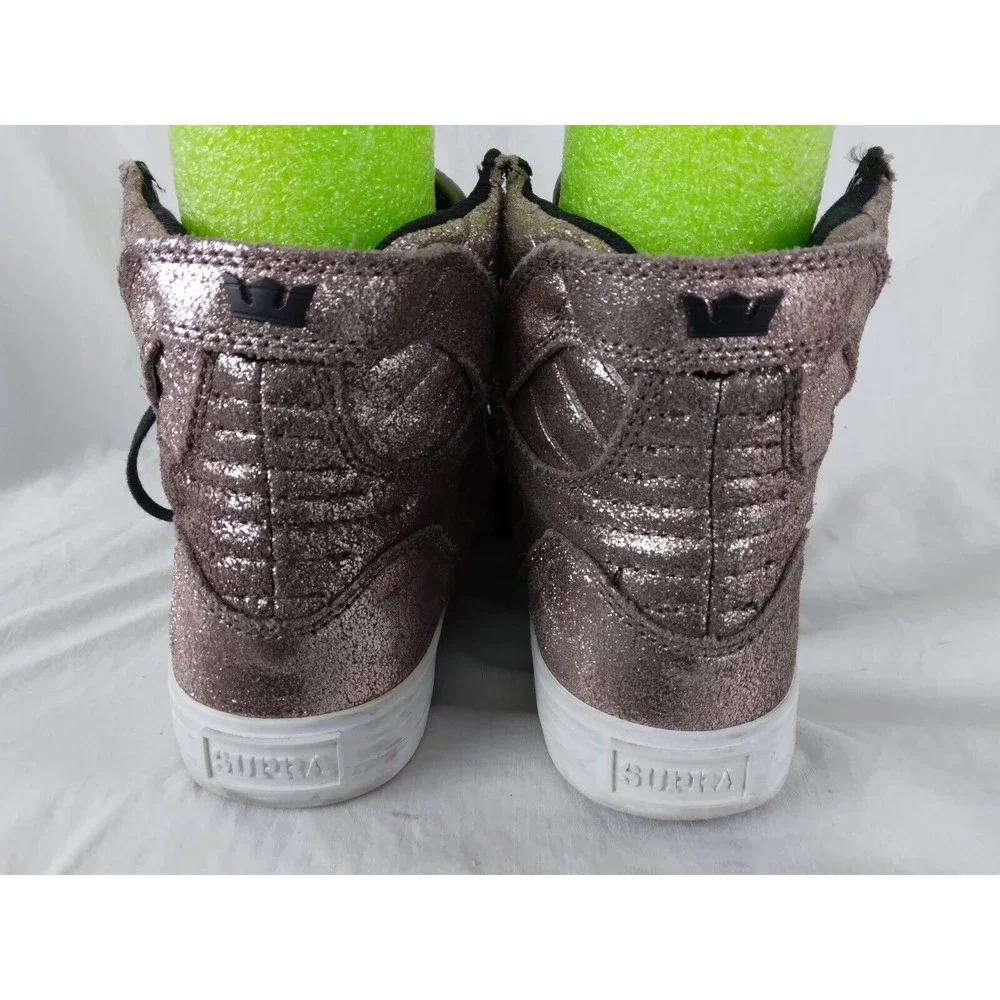Supra Skytop Sneakers Skate Shoes Pink Metallic Rose Gold Womens Size 7 - Picture 7 of 11